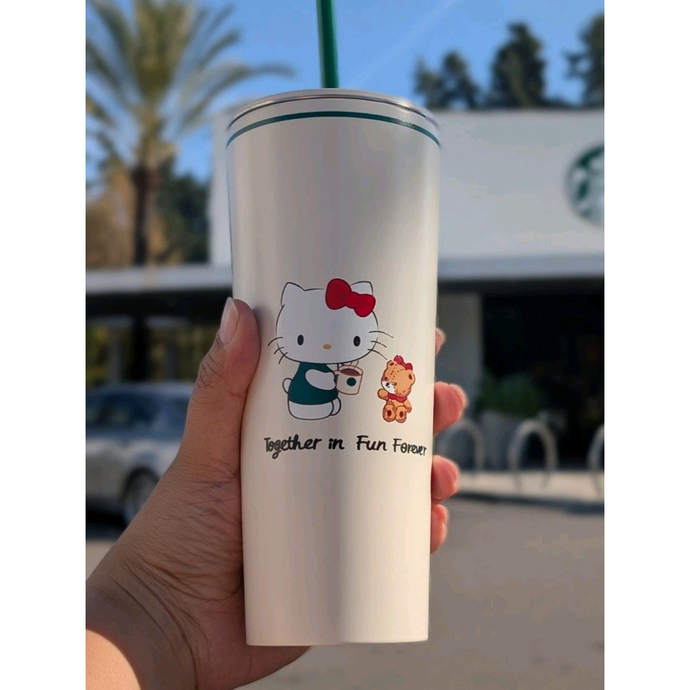 NEW Starbucks Hello Kitty 50th Anniversary Grande Cup 16Oz Limited Edition RARE - Picture 3 of 15